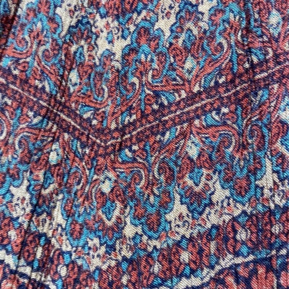 AMERICAN EAGLE Beaded Rust 100% Viscose Boho Print Pocket Jumpsuit​​ - Picture 9 of 10